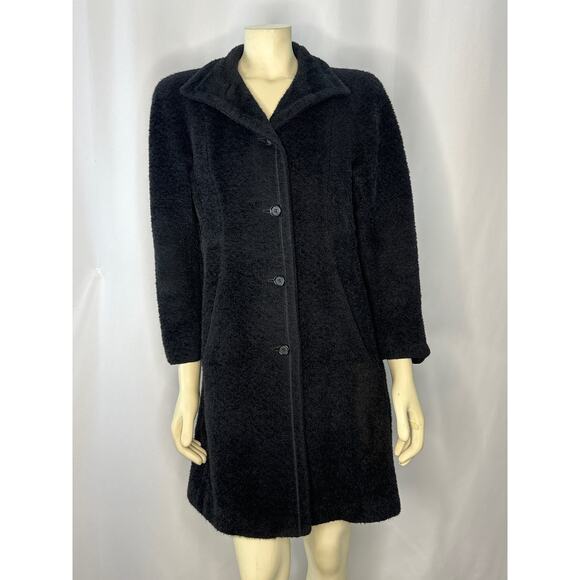 Vintage Studio By Searle Alpaca Coat in Black size medium - Picture 3 of 12